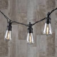 Gerson 10 Black Garland with Shade Clear Electric Patio Light String