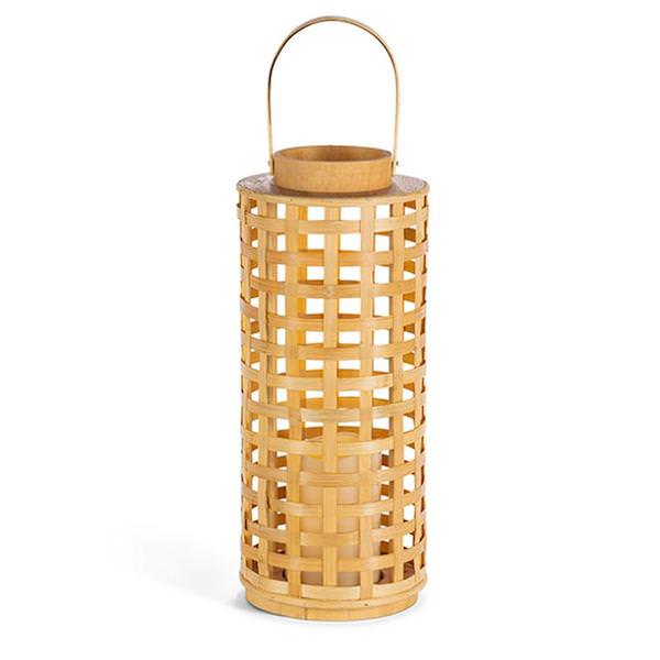 18.7" Bamboo Battery Operated LED Candle with Timer