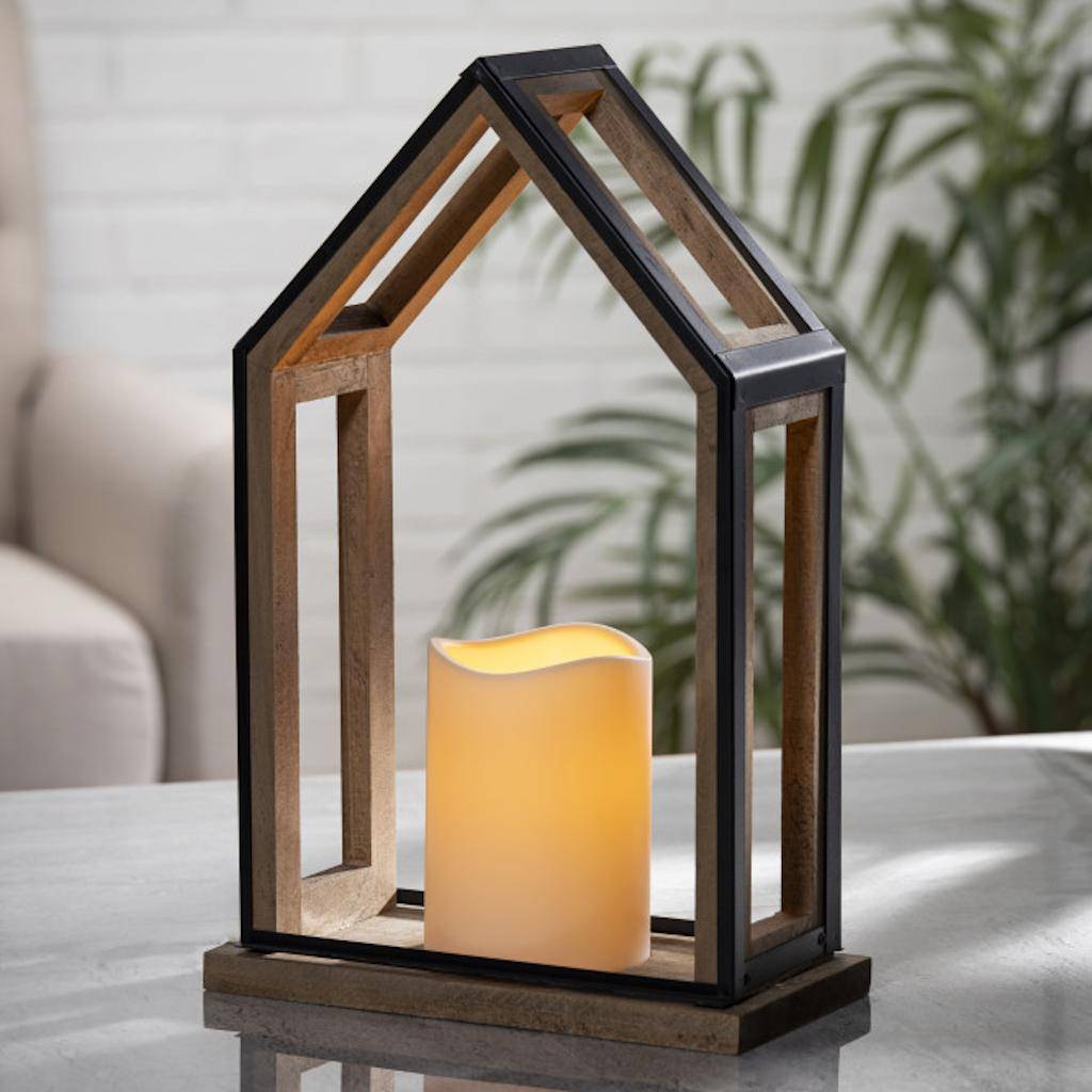 Gerson 45921 Flameless LED Wax Candle in Lantern