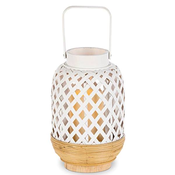 10.2" Bamboo Battery Operated LED Candle with Timer