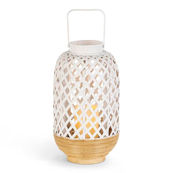 14.4" Bamboo Battery Operated LED Candle with Timer