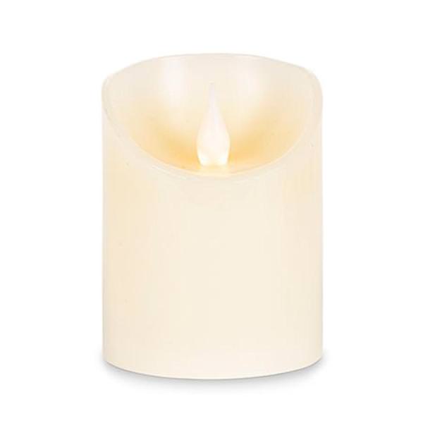 3" x 4" Bisque Wavy Edge Battery Operated LED Wax Candle Light with Timer