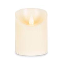 View 3" x 4" Bisque Wavy Edge Battery Operated LED Wax Candle Light with Timer