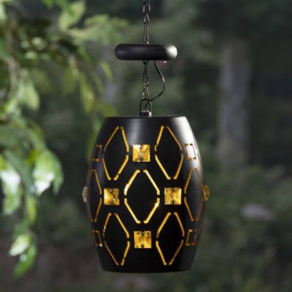 8.7" Black Metal Hanging Lantern