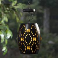 Gerson 8.7" Black Metal Hanging Lantern