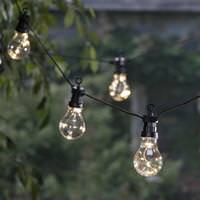 Gerson 10 Black Garland with Shade Clear Electric Patio Light String