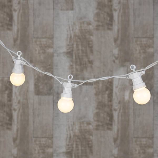 10 White Electric Patio Light String