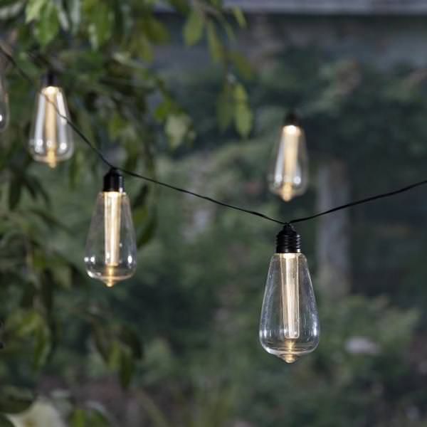 10 Black Garland with Shade Clear Electric Patio Light String