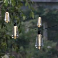 Gerson 10 Black Garland with Shade Clear Electric Patio Light String