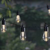 Gerson 10 Black Garland with Shade Clear Electric Patio Light String