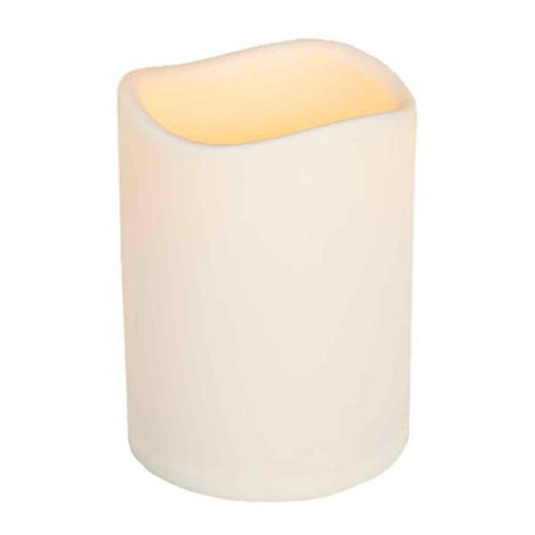 3" x 4.5" Battery Operated Bisque Resin Indoor/Outdoor LED Candle