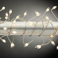 Gerson 10' 200 Warm White Lights Silver Wire Battery Operated LED Light String Set with Outdoor Adaptor