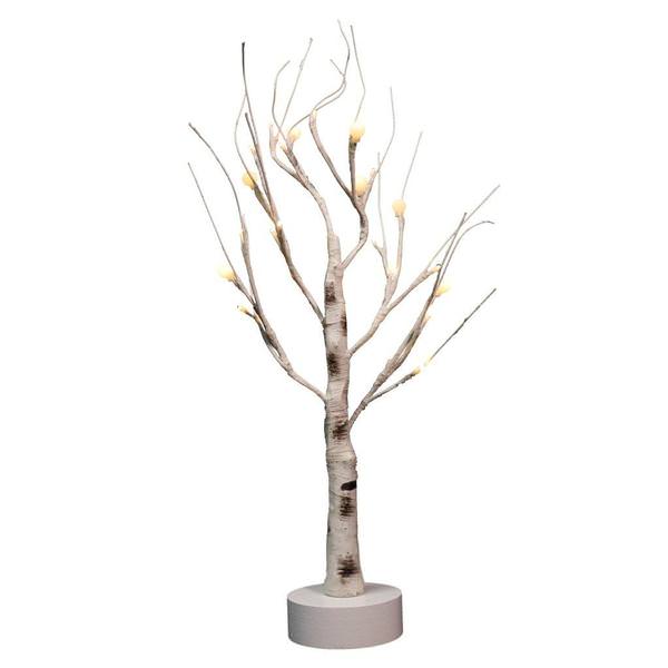 2' Battery Operated Artificial Lighted Birch Tree with Timer
