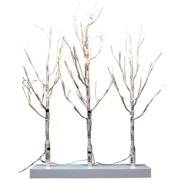 2' Electric Artificial Lighted Birch Tabletop Trees