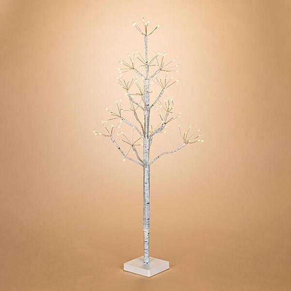 29.5" Battery Operated Artificial Birch Flower Tree Lighted Tree