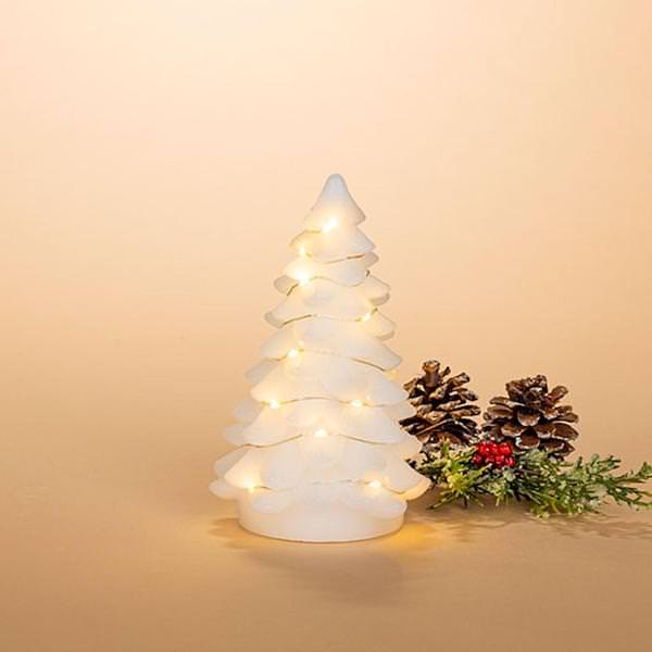 6.9" White Battery Operated Lighted Christmas Tree