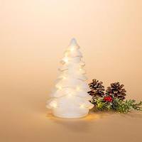 View 6.9" White Battery Operated Lighted Christmas Tree