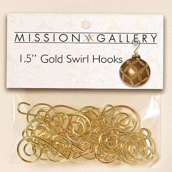 1.5" Gold Swirl Ornament Hook (24 pack)
