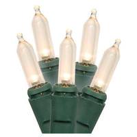 Gerson 60 Light 16.5' Green Wire Warm White LED Miniature String