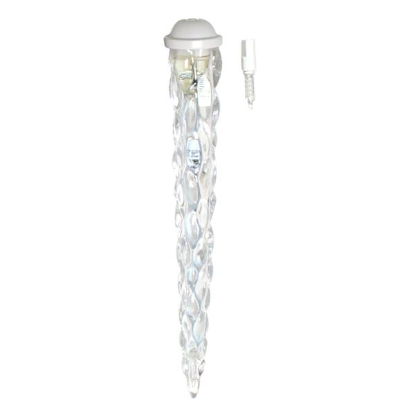 53 Light 9.5' White Wire Cool White LED Shooting Star Icicle Light String