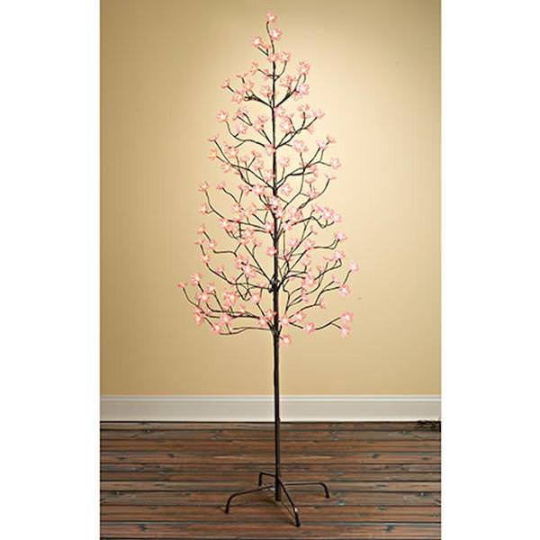 6.5' Pink Flower Electric LED Lighted Tree (160 Warm White Lights)