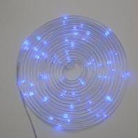 Gerson 15' 60 Blue Micro LEDs Silver Wire Battery Operated Multifunction Clear Rope Light with Timer