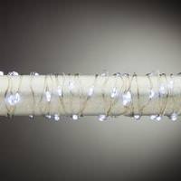 Gerson 60 Light 10' Silver Wire Multi-Function Cool White Battery Operated Outdoor LED Micro Miniature String with Timer