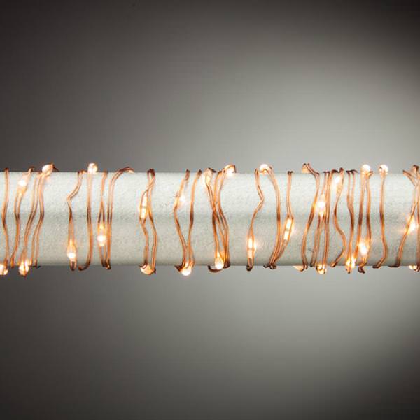 18 Light 36" Copper Wire Warm White Battery Operated Indoor LED Micro Miniature String with Timer