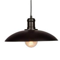 Gerson 1 Light 12.25" Diameter (Medium Screw Base) Black & White Dome Edison Bulb Metal Cage Rustic Pendant Light Fixture