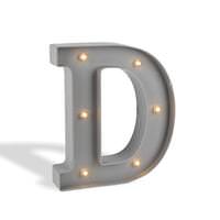 Gerson 10" Gray Plastic Battery Operated LED Lighted Letter "D" with Timer
