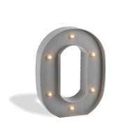 Gerson 10" Gray Plastic Battery Operated LED Lighted Letter "O" with Timer