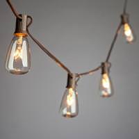 Gerson 20 Light Brown Wire (Candelabra Screw Base) Light String with Clear ST35  7W Bulbs
