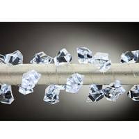 View 3.3' 20 Light Silver Wire Cool White Clear Acrylic Gems Battery Operated Micro LED String