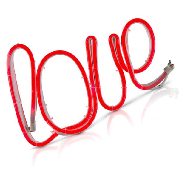 7.3" x 11.4" Electric LED Tube Lighted Red "Love" Sign with Timer