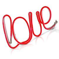 Gerson 7.3" x 11.4" Electric LED Tube Lighted Red "Love" Sign with Timer