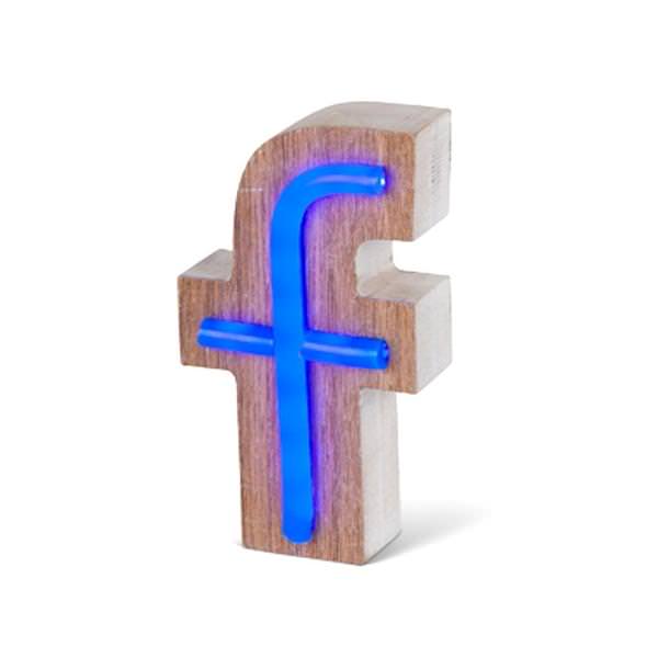 5" Battery Operated Blue LED Tube Lighted Letter "f"
