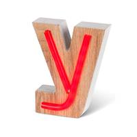View 5" Battery Operated Red LED Tube Lighted Letter "y"