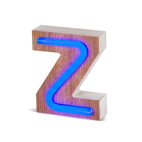 5" Battery Operated Blue LED Tube Lighted Letter "z"