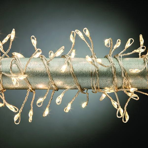 6' 144 Light Silver Wire Warm White Multi-Function Micro LED Garland Light String