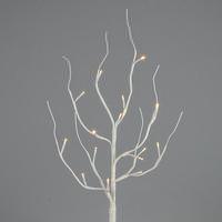 View 27" Artificial White Wrapped Battery Operated LED Lighted Branch (15 Warm White Lights) (Convertible to Electric with Adapter)