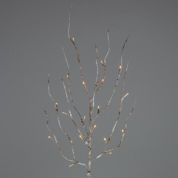 39" Artificial Birch Wrapped Battery Operated LED Lighted Branch with Timer (20 Warm White Lights)
