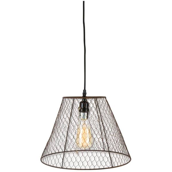 30 watt 1 Light 14" Diameter (Medium Screw Base) Black Edison Bulb Metal Cage Rustic Pendant Light Fixture