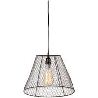 Gerson 30 watt 1 Light 14" Diameter (Medium Screw Base) Black Edison Bulb Metal Cage Rustic Pendant Light Fixture
