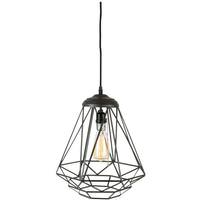 Gerson 30 watt 1 Light 14" Diameter (Medium Screw Base) Black Edison Bulb Rustic Pendant Light Fixture