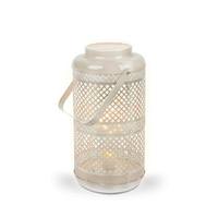 Gerson 15.9" Grey Metal Battery Operated Micro LED Lantern with Timer