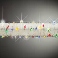 View 30 Light 5' Silver Wire Multi-Color Battery Operated LED Micro Miniature String with Timer