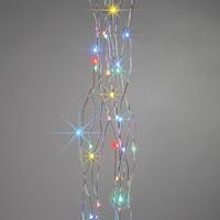 Gerson 200 Light 6' Silver Wire Multi-Color Electric LED Micro Miniature String with Timer