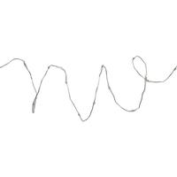 View 30 Light 5' Silver Wire Warm White Battery Operated LED Micro Miniature String with Timer