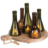 Gerson 5 Wine Bottles Tealights on Brew Tray