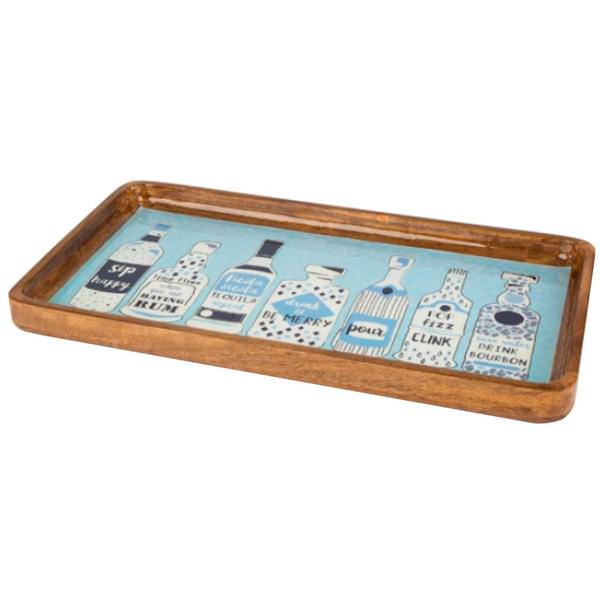 Blue Bar Pattern Serving Tray